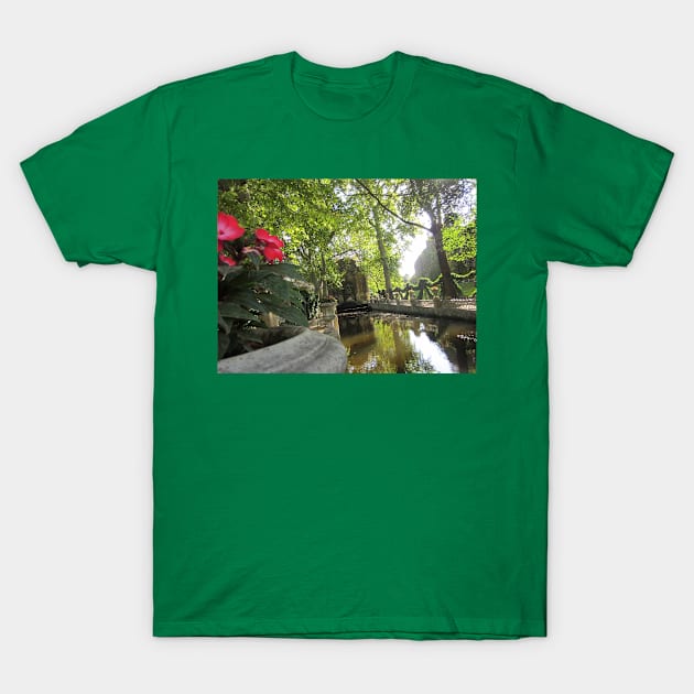 Paris Luxembourg Gardens and Medici Fountain Flowers T-Shirt by BlackBeret